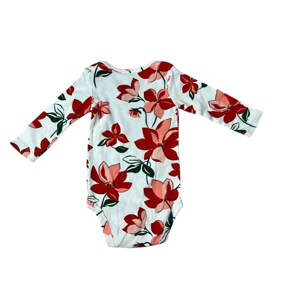 Just One You by Carter's Poinsettia Bodysuit One Piece 9 months Whimsical Floral